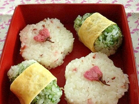 お弁当が明るくなる（*^_^*）お花見おにぎり♪